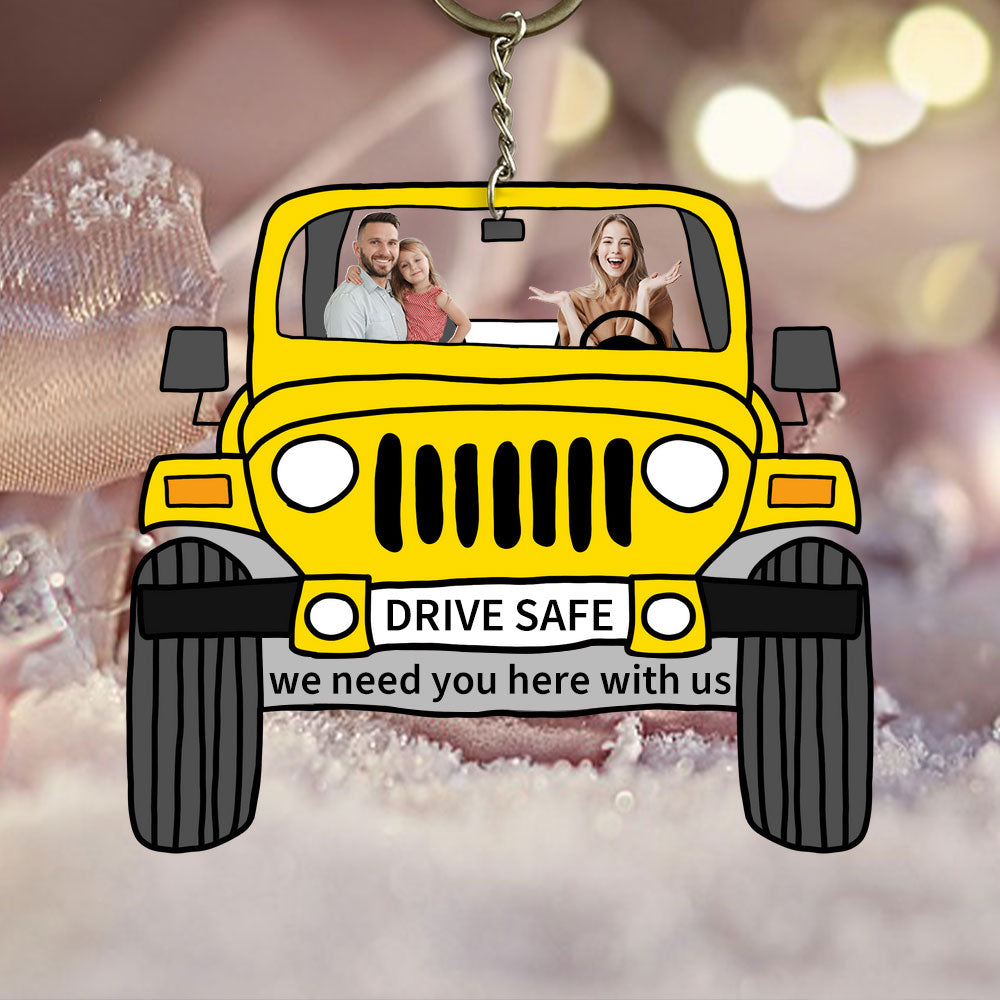 🎁Custom Drive Safe Off Road Car Photos Keychain-💖For Lover💖