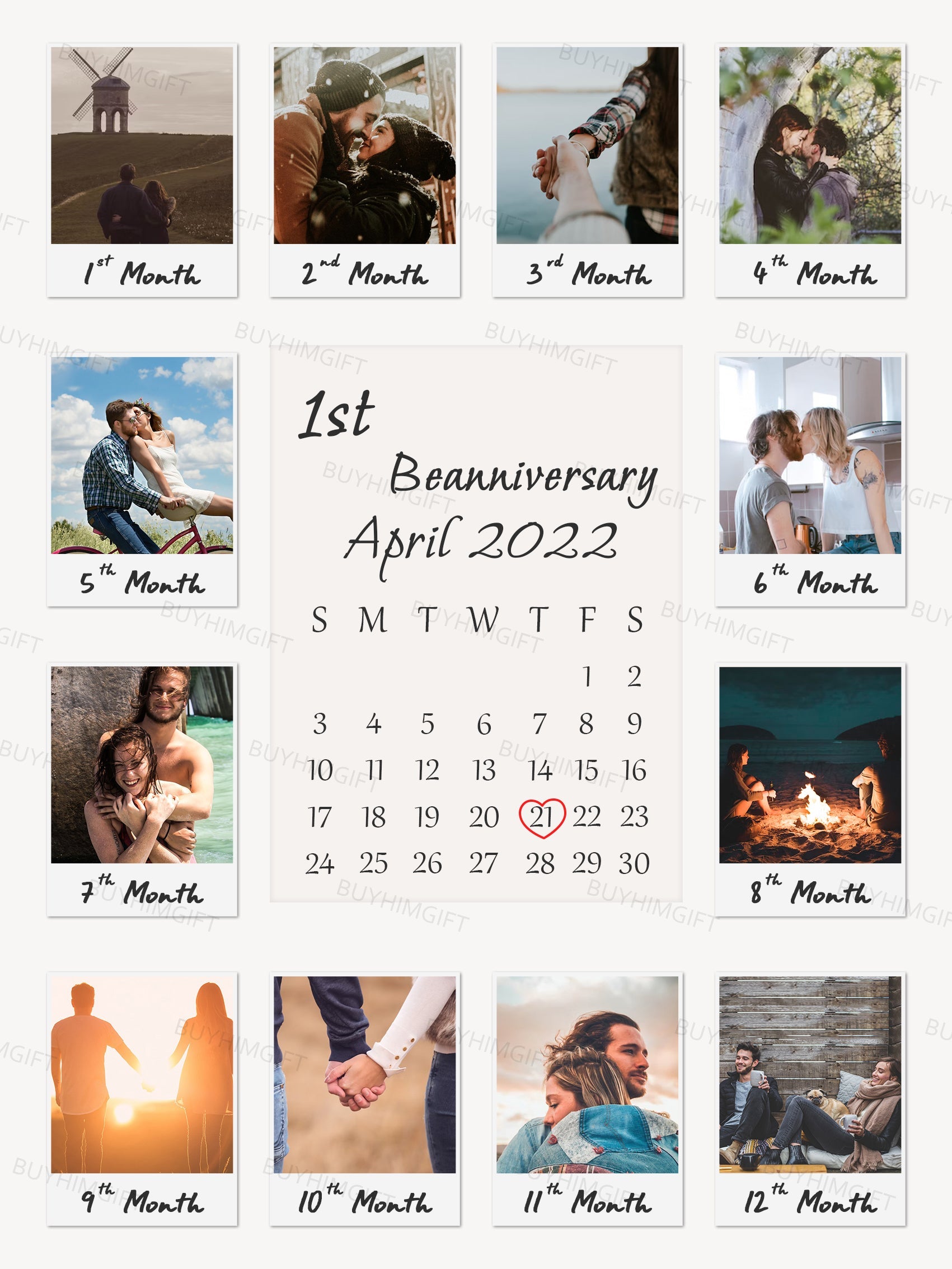 Custom Photo Collage Anniversary Gift Canvas