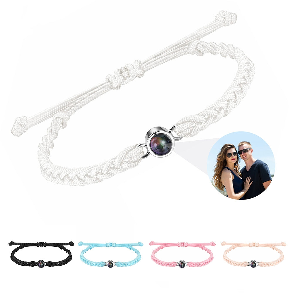 Personalized Circle Photo Bracelet for Valentine's Gift