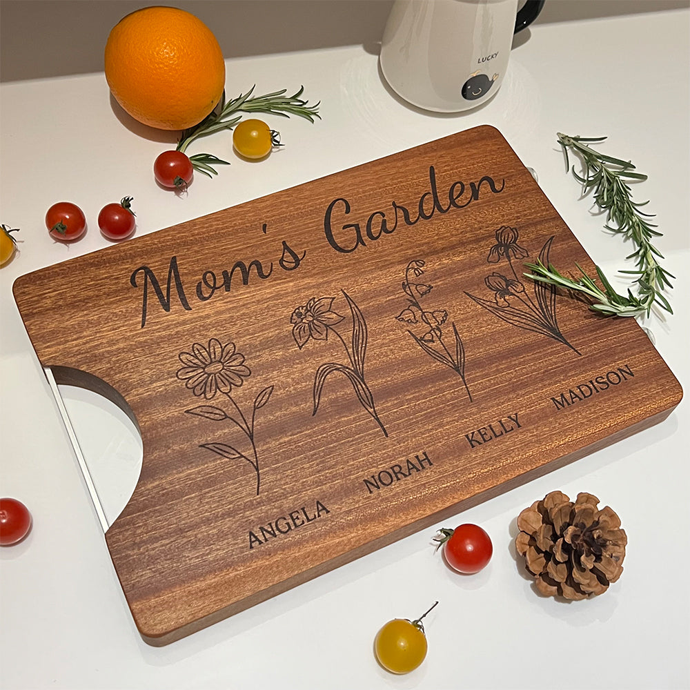 Mom's Garden is Her Children Customized Cutting Board