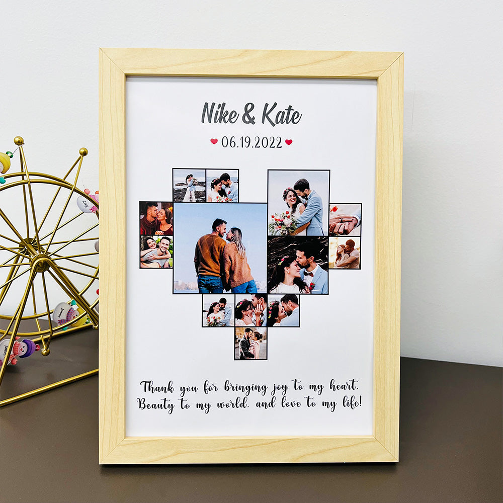 50% OFF⭐️Custom Heart Photo Frame,  Heart Love Collage Anniversary Gift