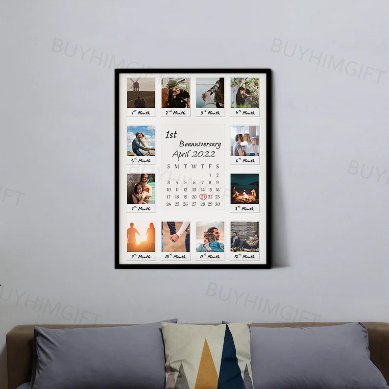 Custom Photo Collage Anniversary Gift Canvas