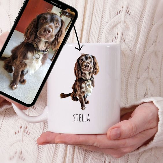 Personalized Dog Pet Cartoon Photo Mug