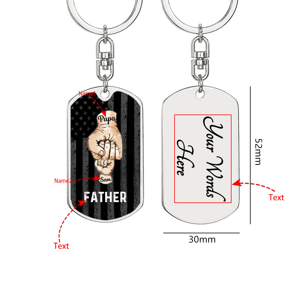 Personalized Fist Bump Keychain Father/Grandpa