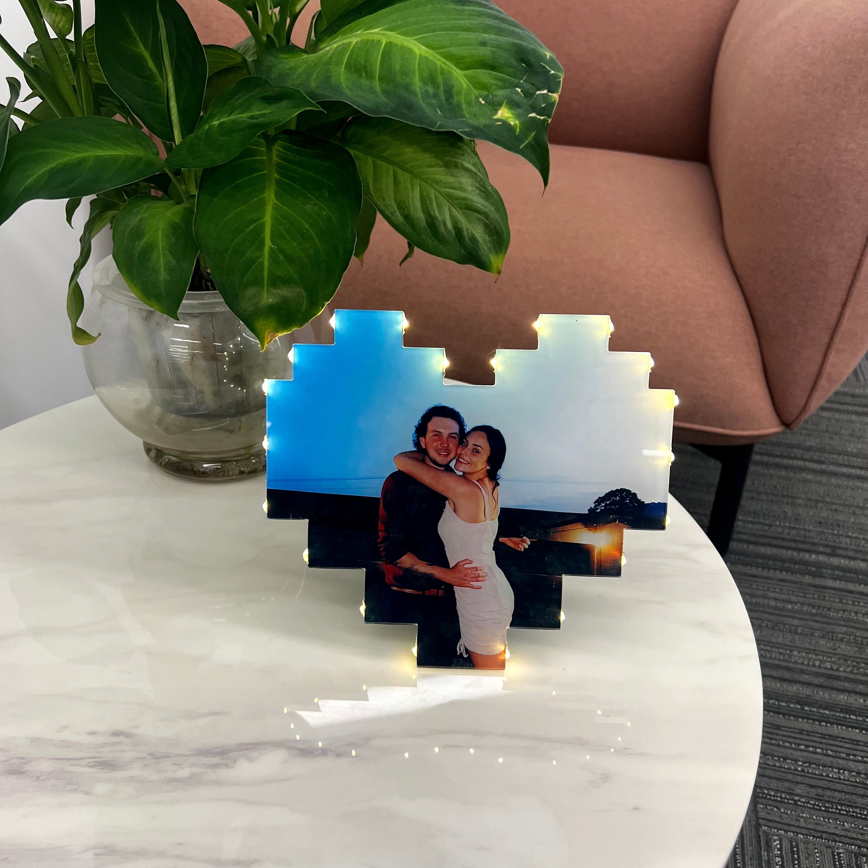 Custom Heart Shape Photo Collage Lamp