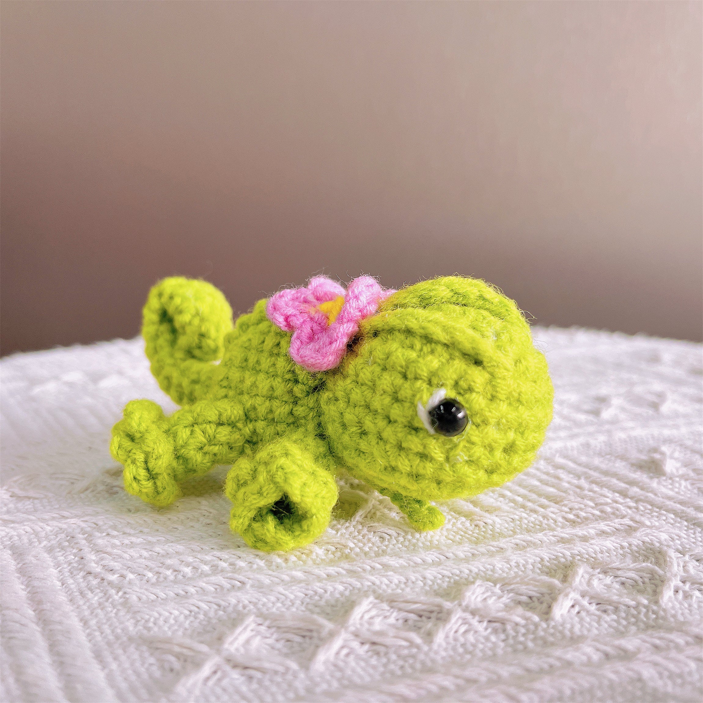 Crochet Sundrop Chameleon Flower Stake Bouquet