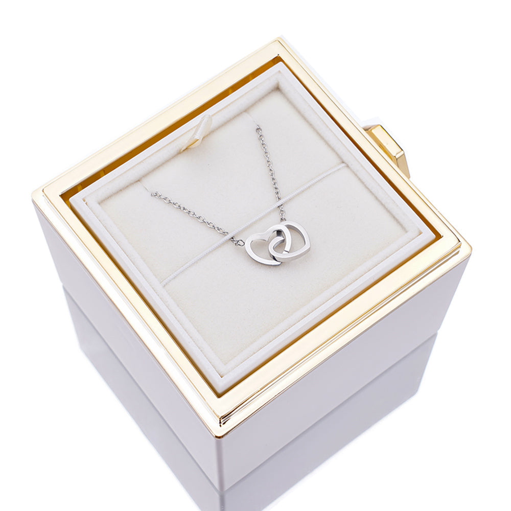 Eternal Rose Box - W/ Engraved Necklace & Real Rose - Valentine's Day