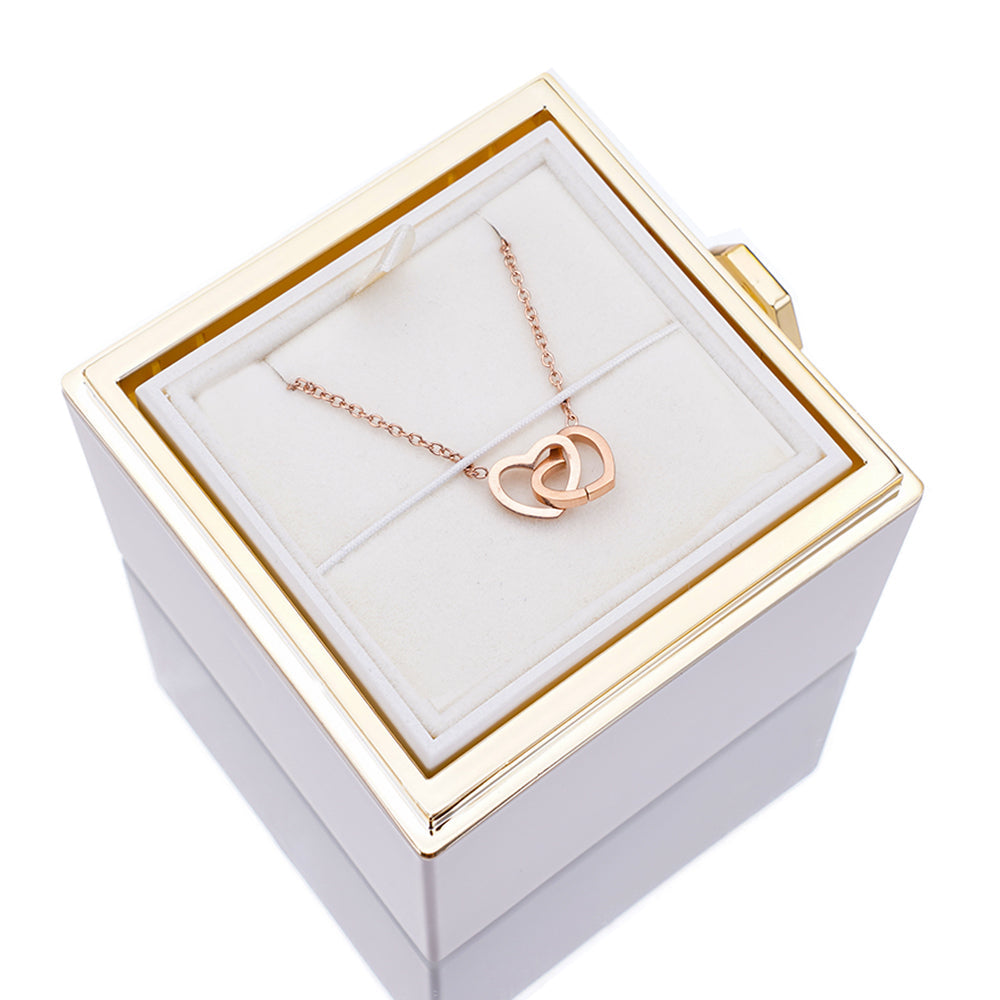 Eternal Rose Box - W/ Engraved Necklace & Real Rose - Valentine's Day