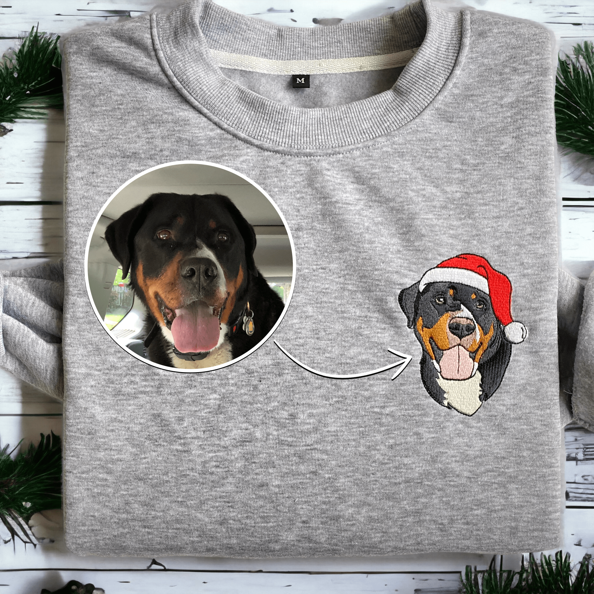 Dog Christmas Embroidered Sweatshirt,Christmas Gifts for Dog Lovers,Merry Dogmas