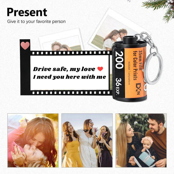 💖Personalized Film Album Keychain Customized Photos of Precious Memories for Anniversary Gift