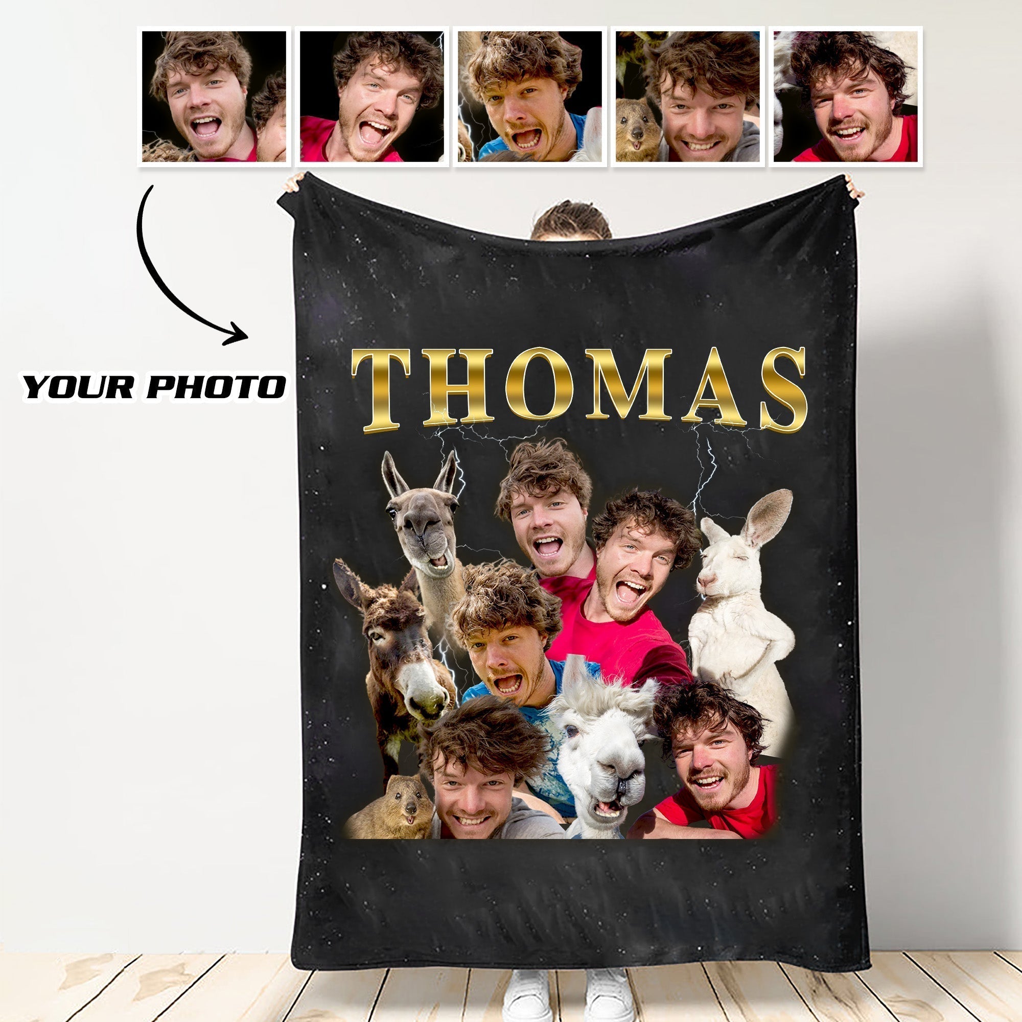 Custom Photo Vintage Blanket For Pet Lover