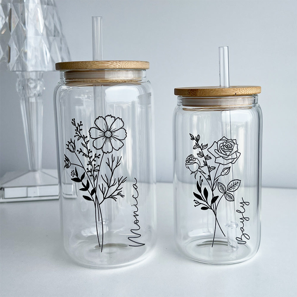 Personalized Iced Coffee Glass Tumbler