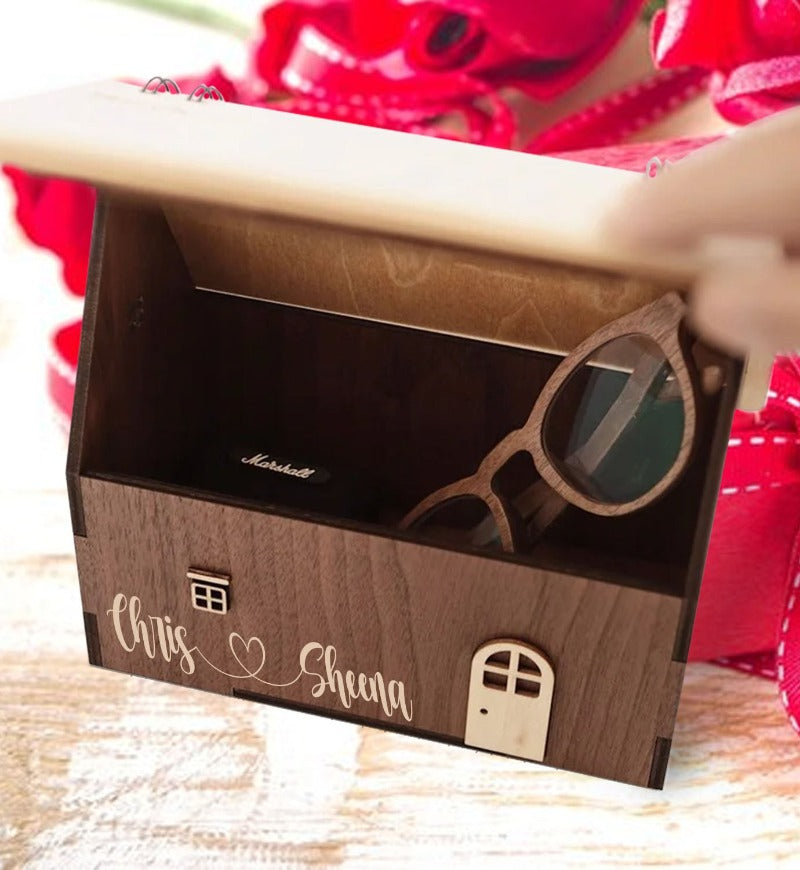 Personalized Couple Name House Storage Box Calendar, Valentine Gift for Couple