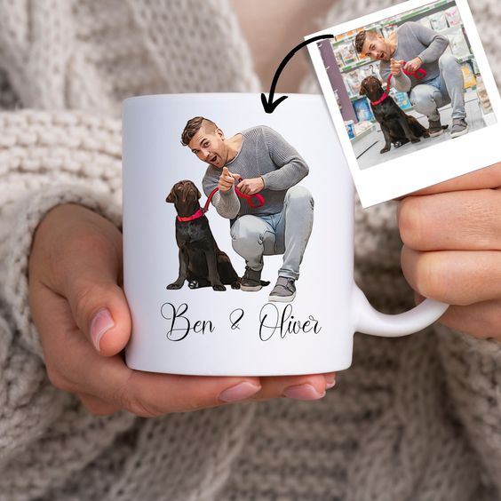 Personalized Dog Pet Cartoon Photo Mug