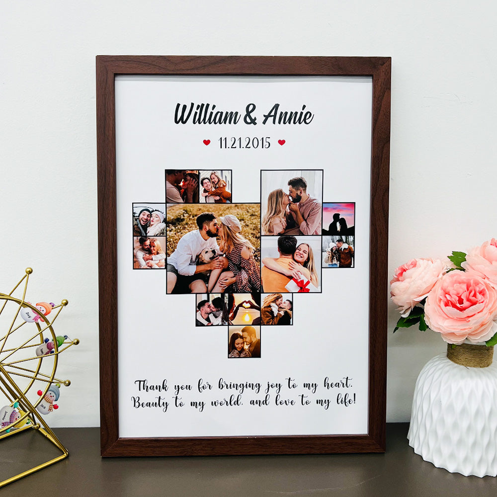 50% OFF⭐️Custom Heart Photo Frame,  Heart Love Collage Anniversary Gift