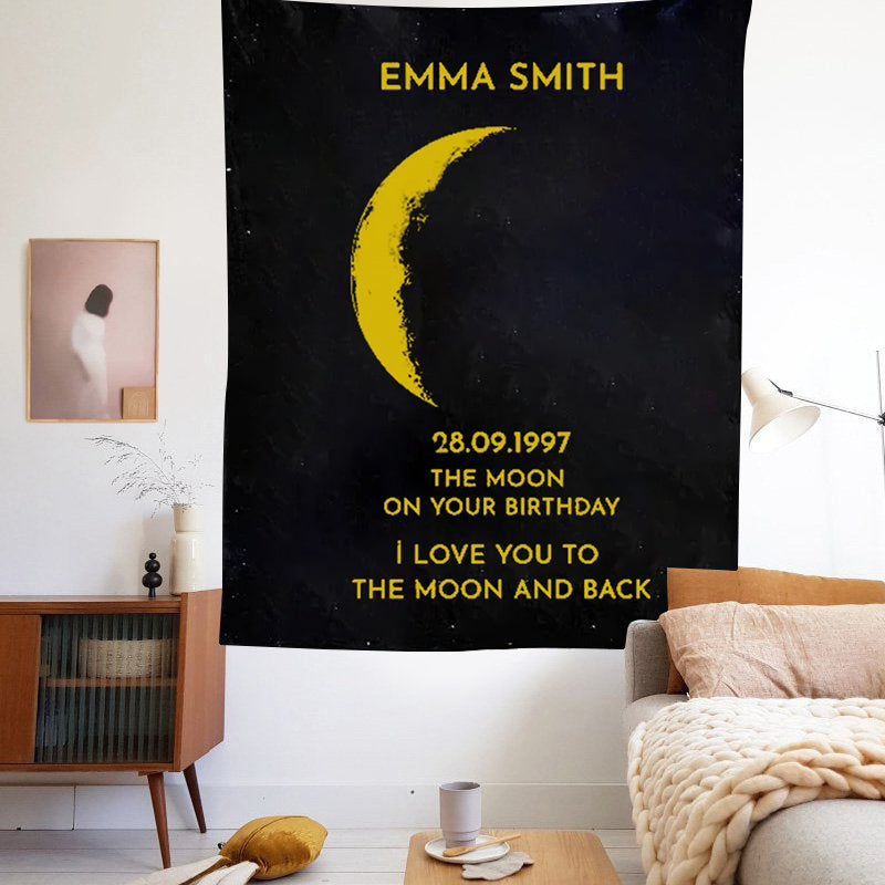 Custom Your Own Moon Phase Tapestry Gift for Him/Her