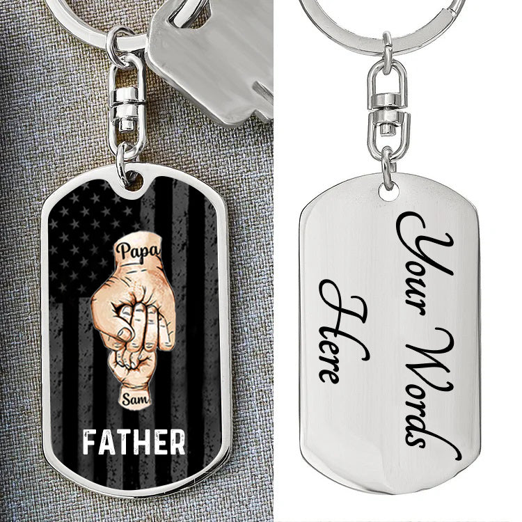 Personalized Fist Bump Keychain Father/Grandpa