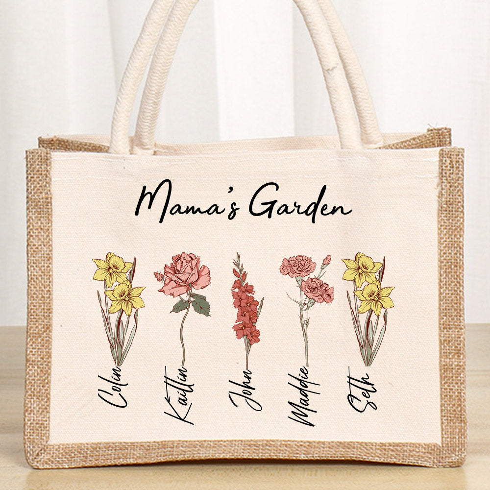 Mom's Garden is Her Children Customized Tote Bags