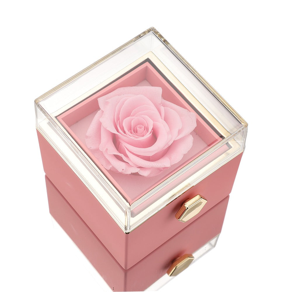 Eternal Rose Box - W/ Engraved Necklace & Real Rose - Valentine's Day