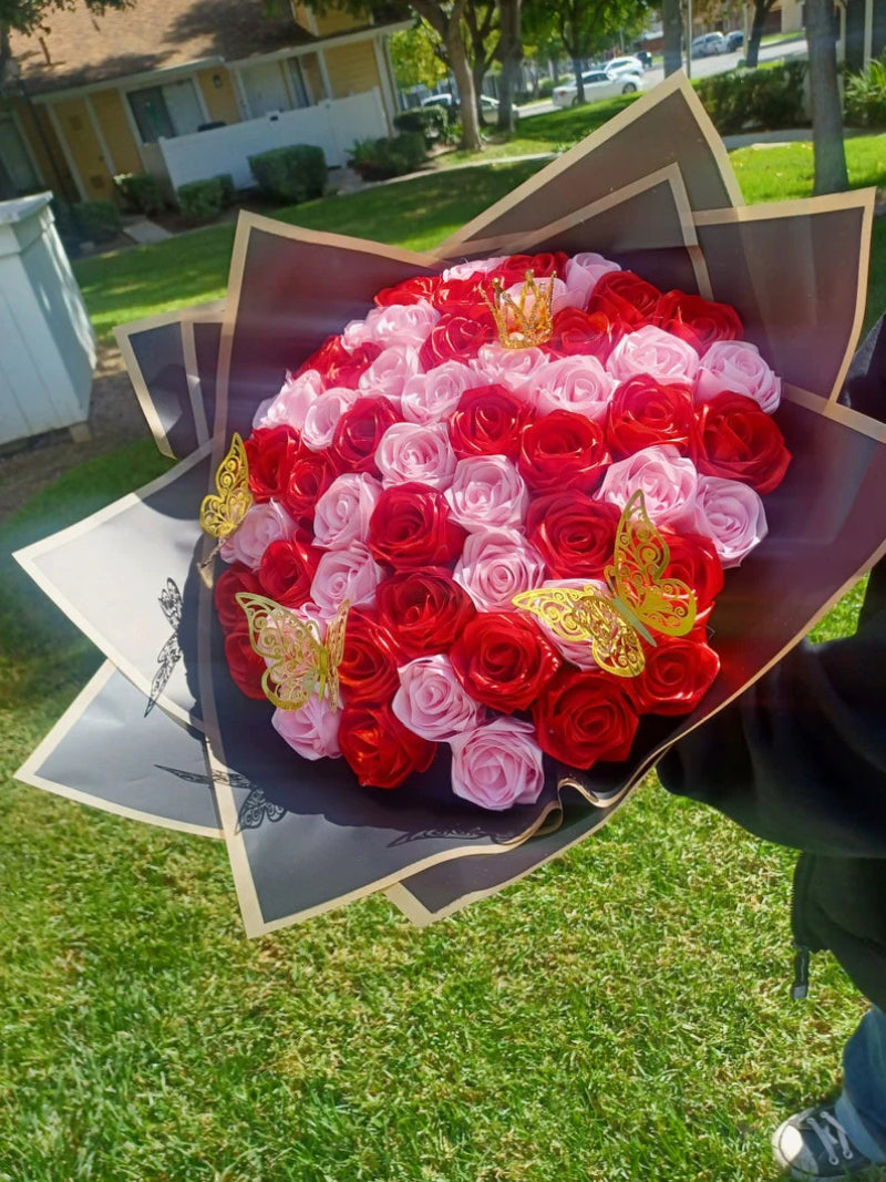 🌹Eternal Satin Ribbon Rose Bouquet 🌹- Best Gift to Lover