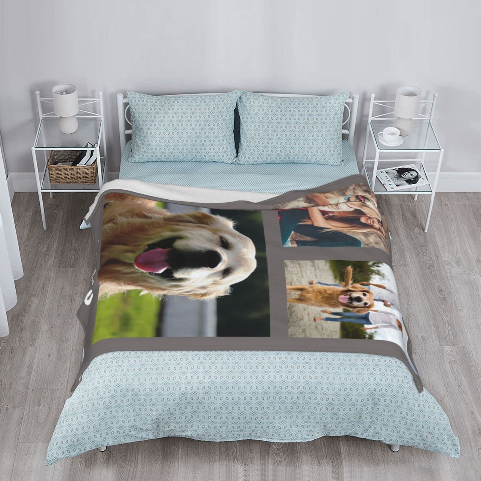 Custom Blanket with Photo， Funny Gifts for Boyfriend,Dad,Mom,Friends,New Year,Birthday