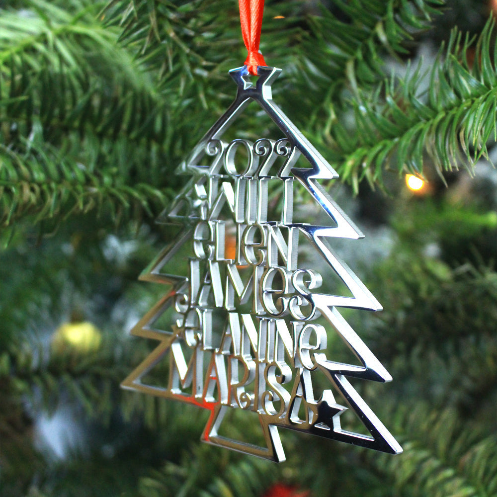 Christmas Family Tree, Custom Shape Emblem, Christmas Home Decor