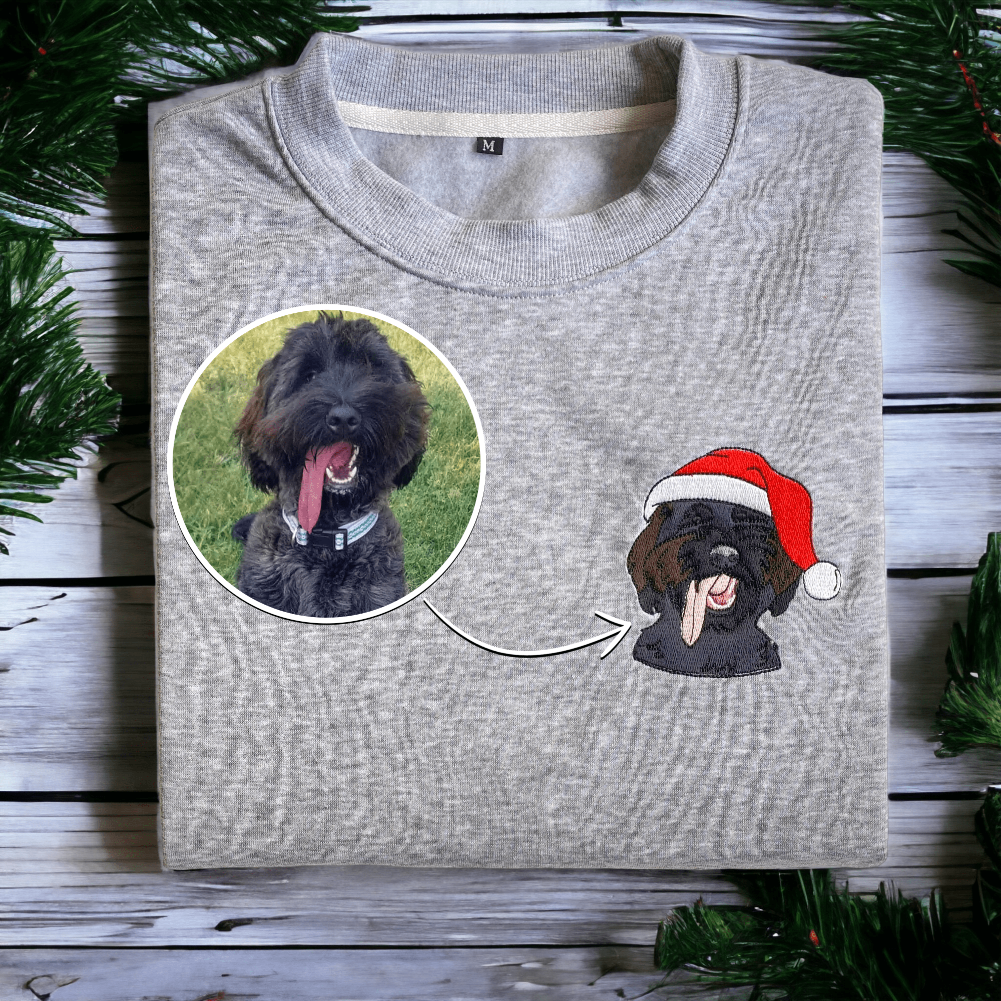 Dog Christmas Embroidered Sweatshirt,Christmas Gifts for Dog Lovers,Merry Dogmas