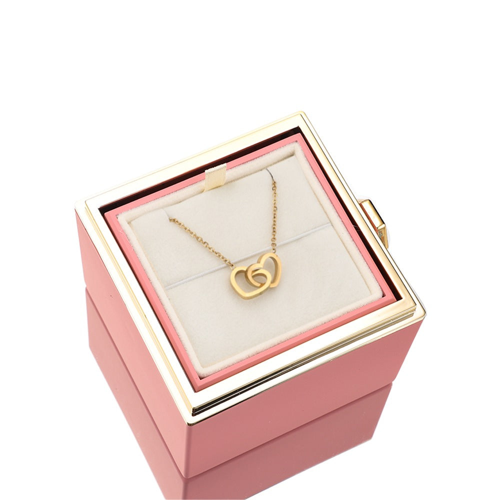 Eternal Rose Box - W/ Engraved Necklace & Real Rose - Valentine's Day