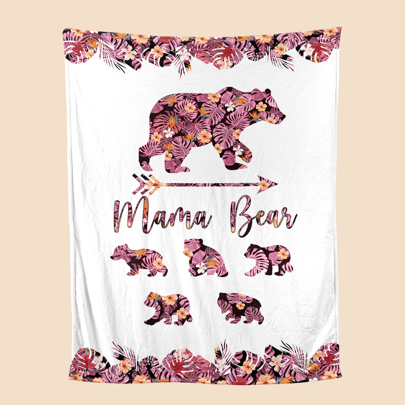 💖For Mom Blanket👩Mama Bear Sunflower - Personalized Blanket - Best Gift For Mother