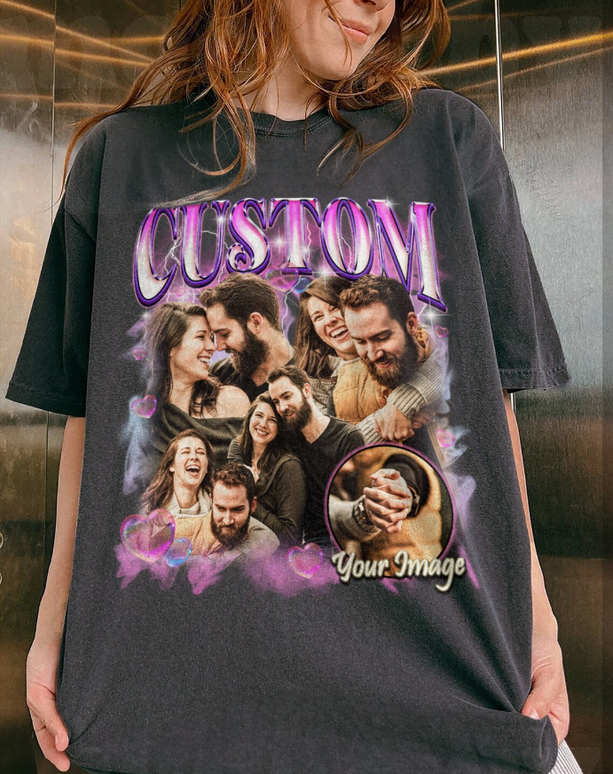 Customized Couple Photo Vintage T-Shirts