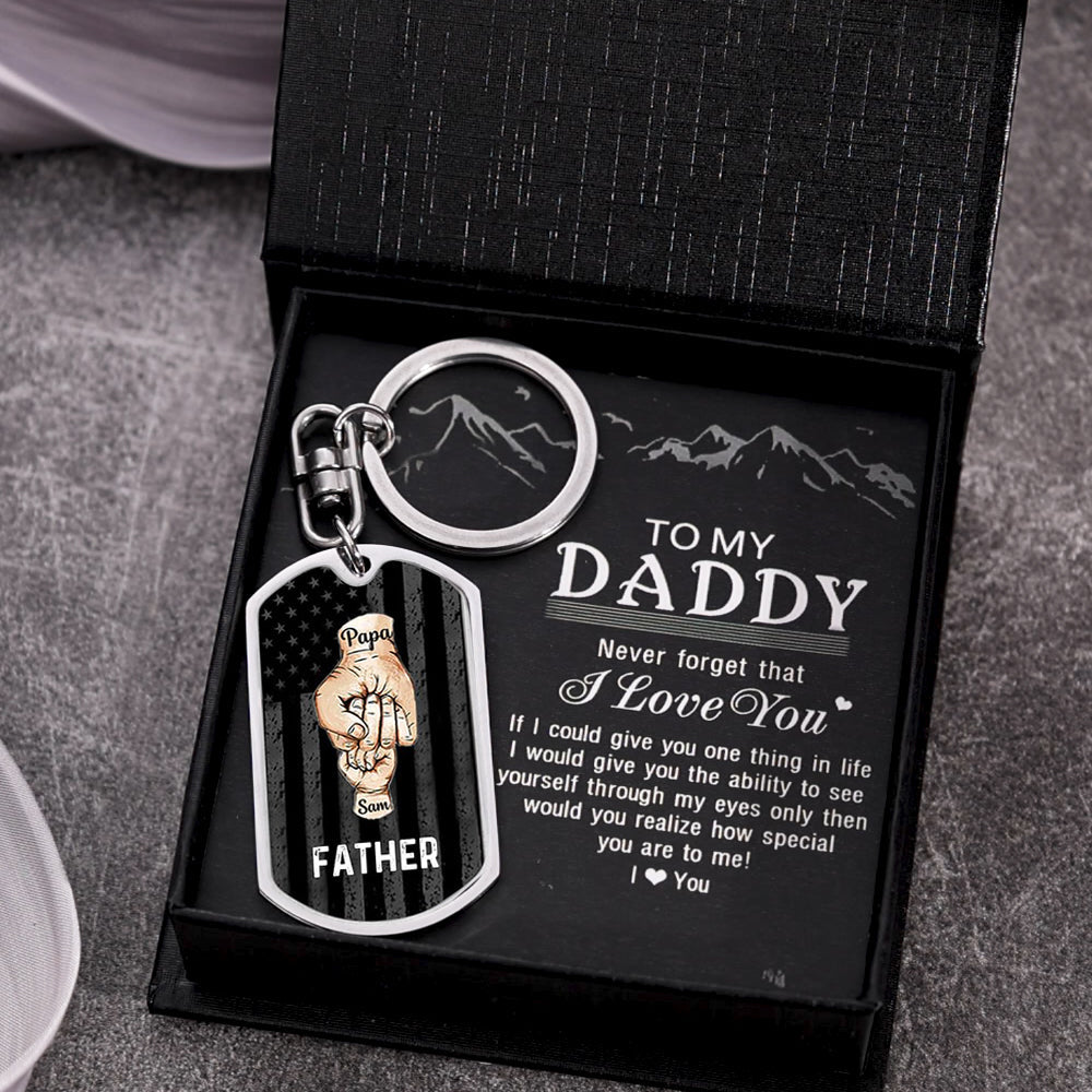 Personalized Fist Bump Keychain Father/Grandpa