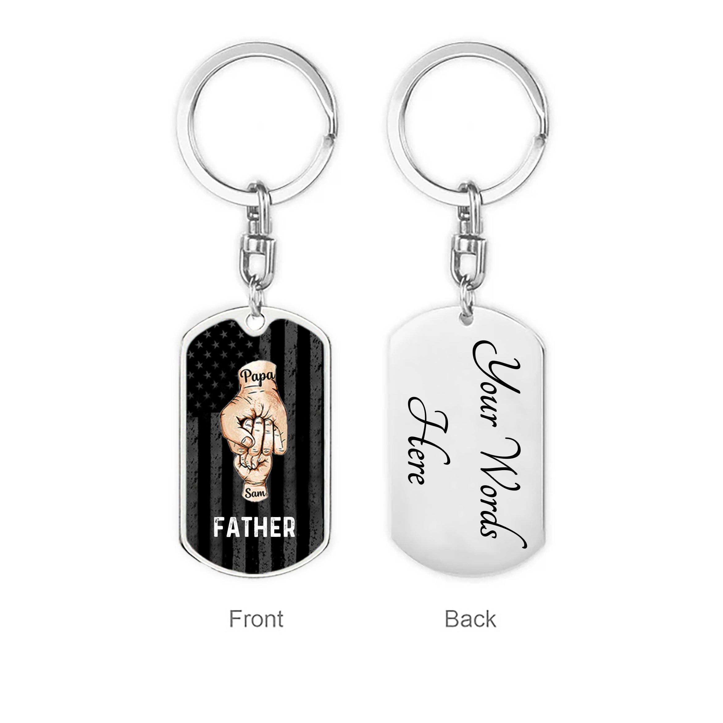 Personalized Fist Bump Keychain Father/Grandpa