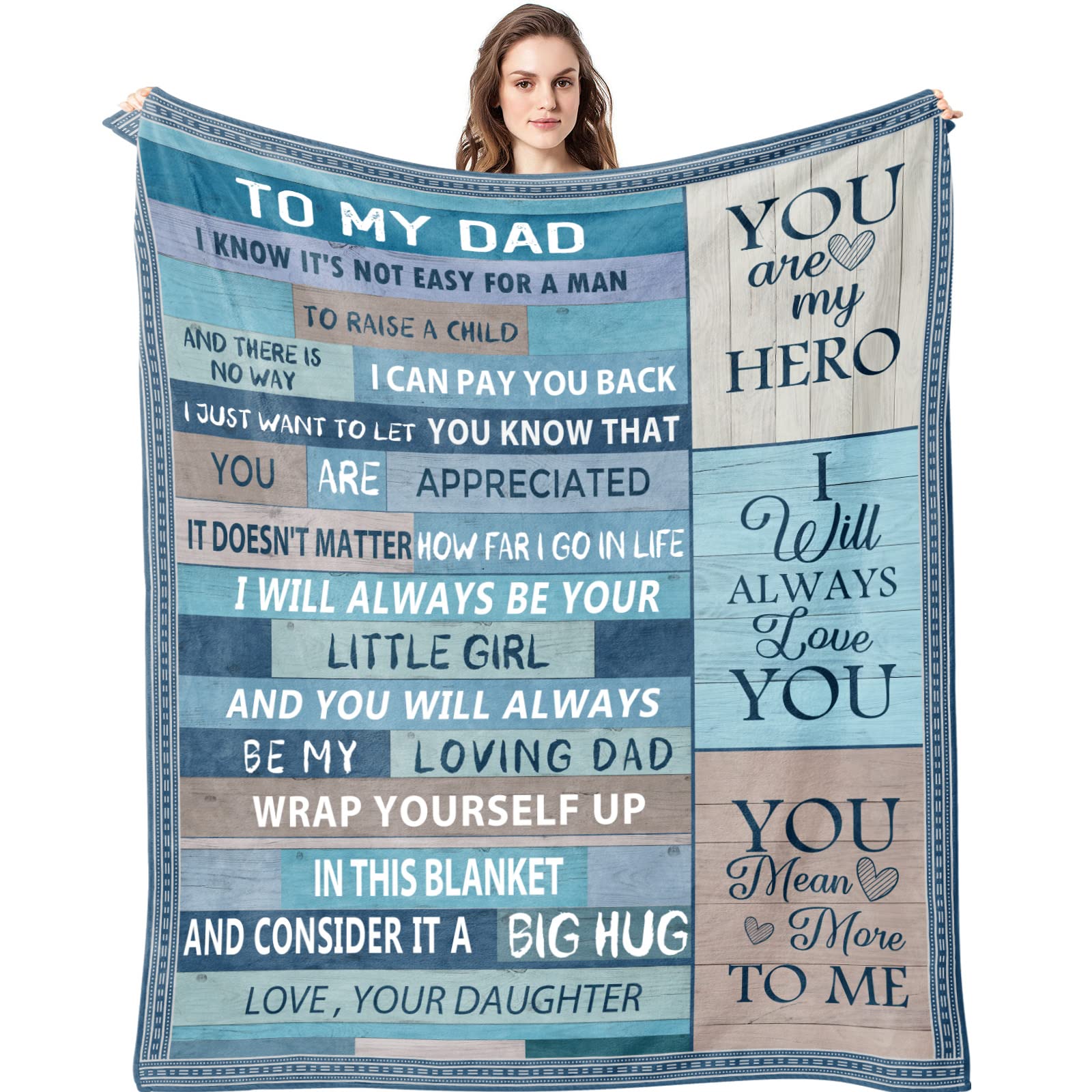 💖For Dad Blanket👨Gifts For Dad Grandpa, Dad Birthday Gift, To My Dad Blanket