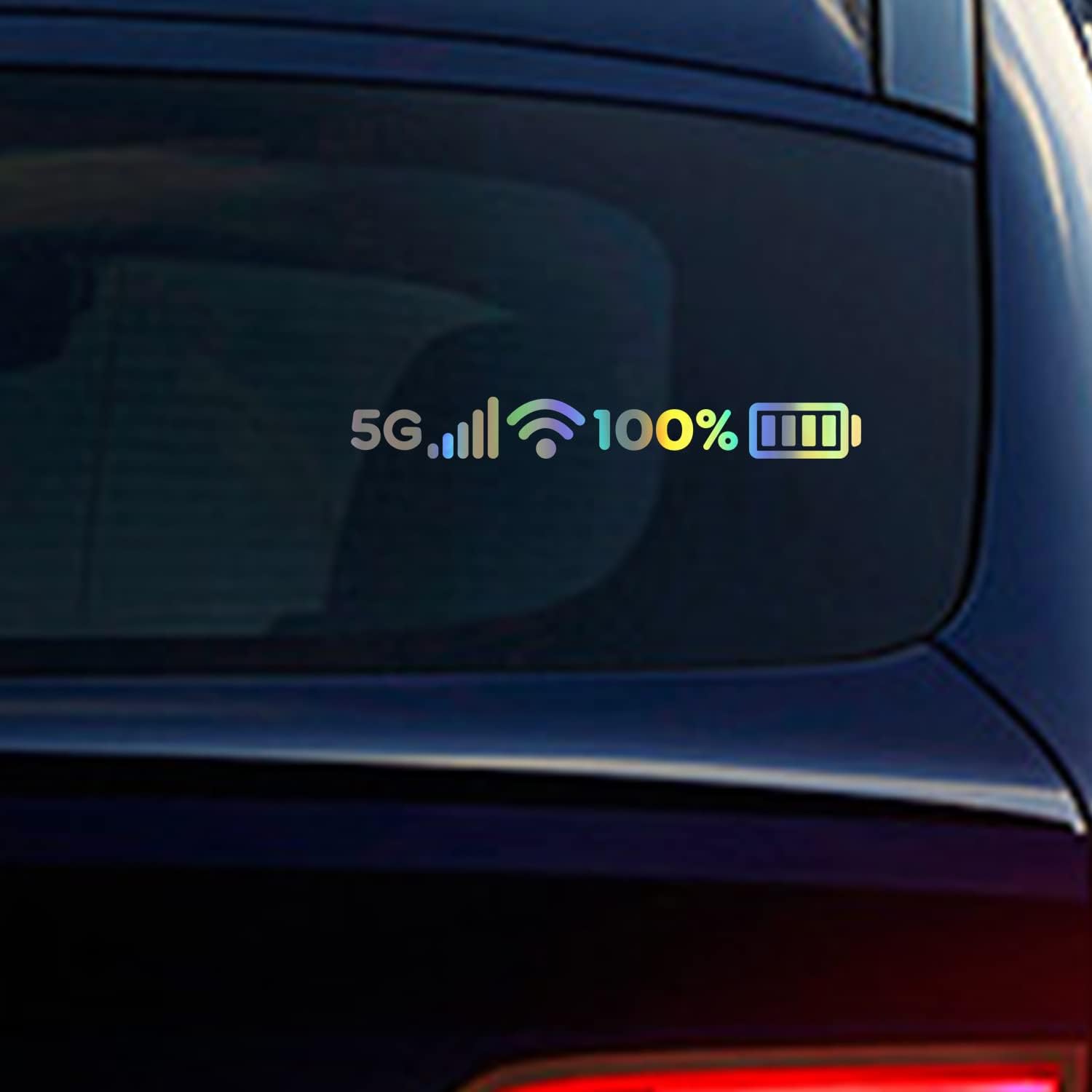 Nouiroy 5G Signal WiFi Full Charge Sign Funny Car Sticker