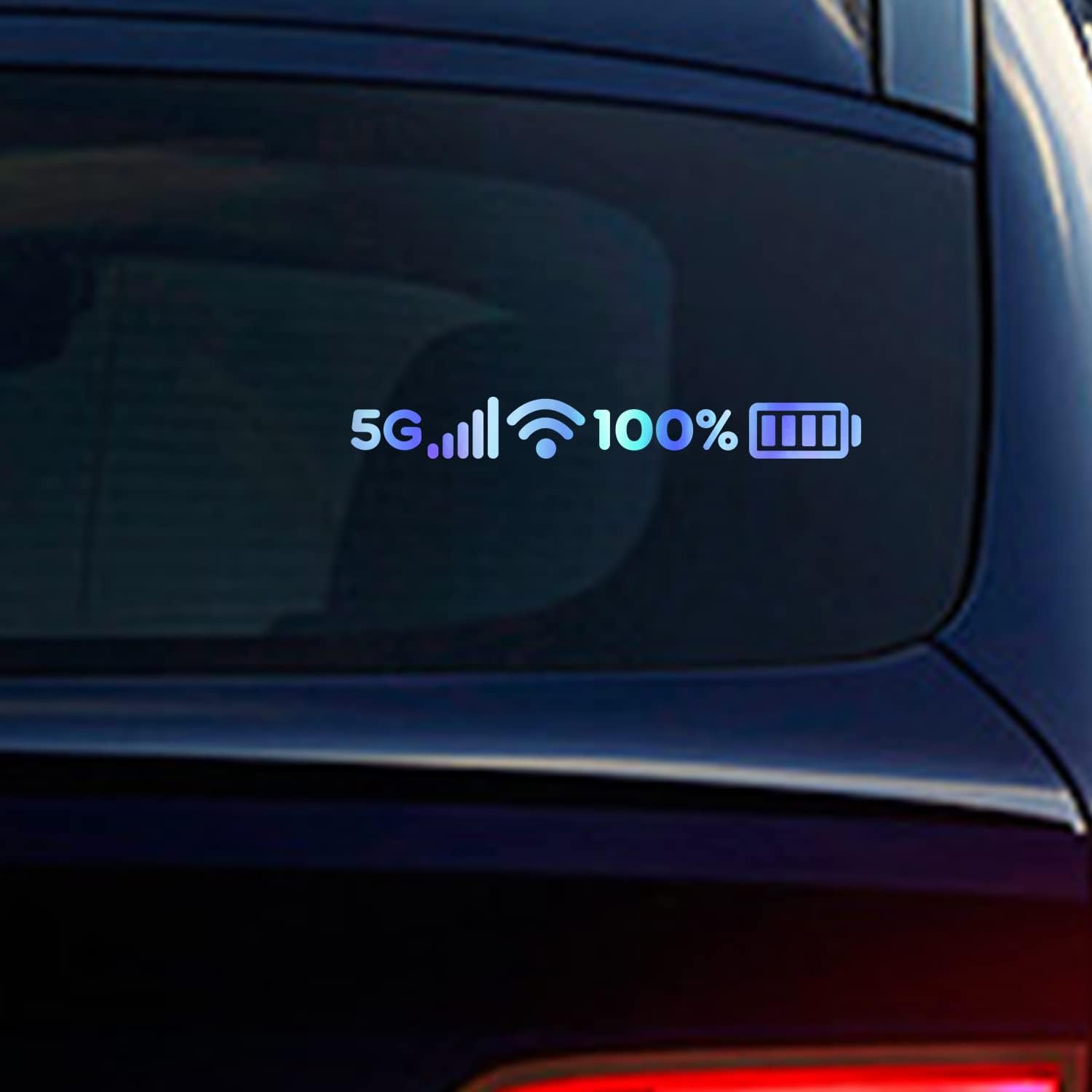 Nouiroy 5G Signal WiFi Full Charge Sign Funny Car Sticker