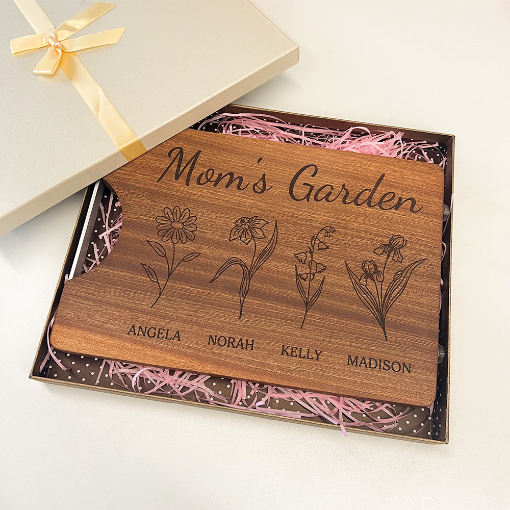 Mom's Garden is Her Children Customized Cutting Board