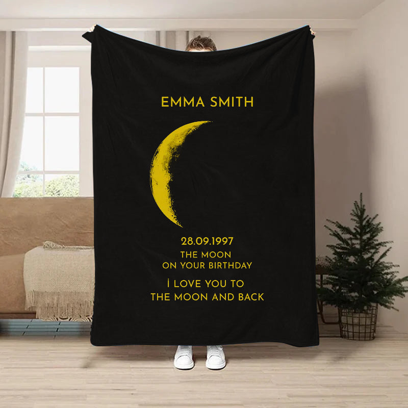 Custom Your Own Moon Phase Blankets Gift for Him/Her