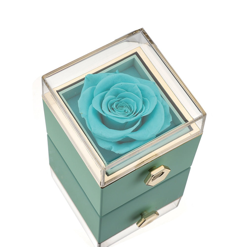 Eternal Rose Box - W/ Engraved Necklace & Real Rose - Valentine's Day