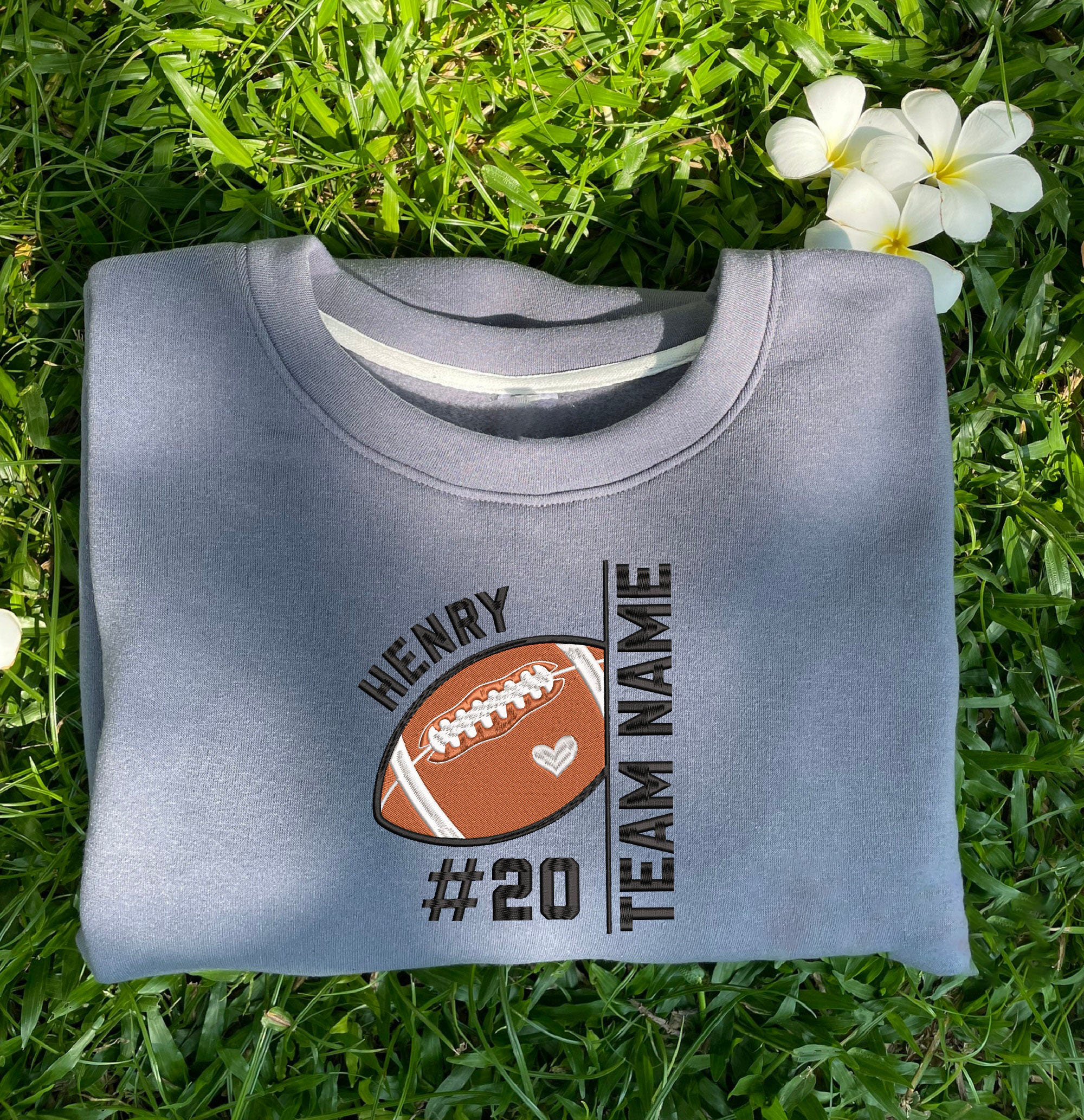 Personalized Embroidered Football Sweatshirt