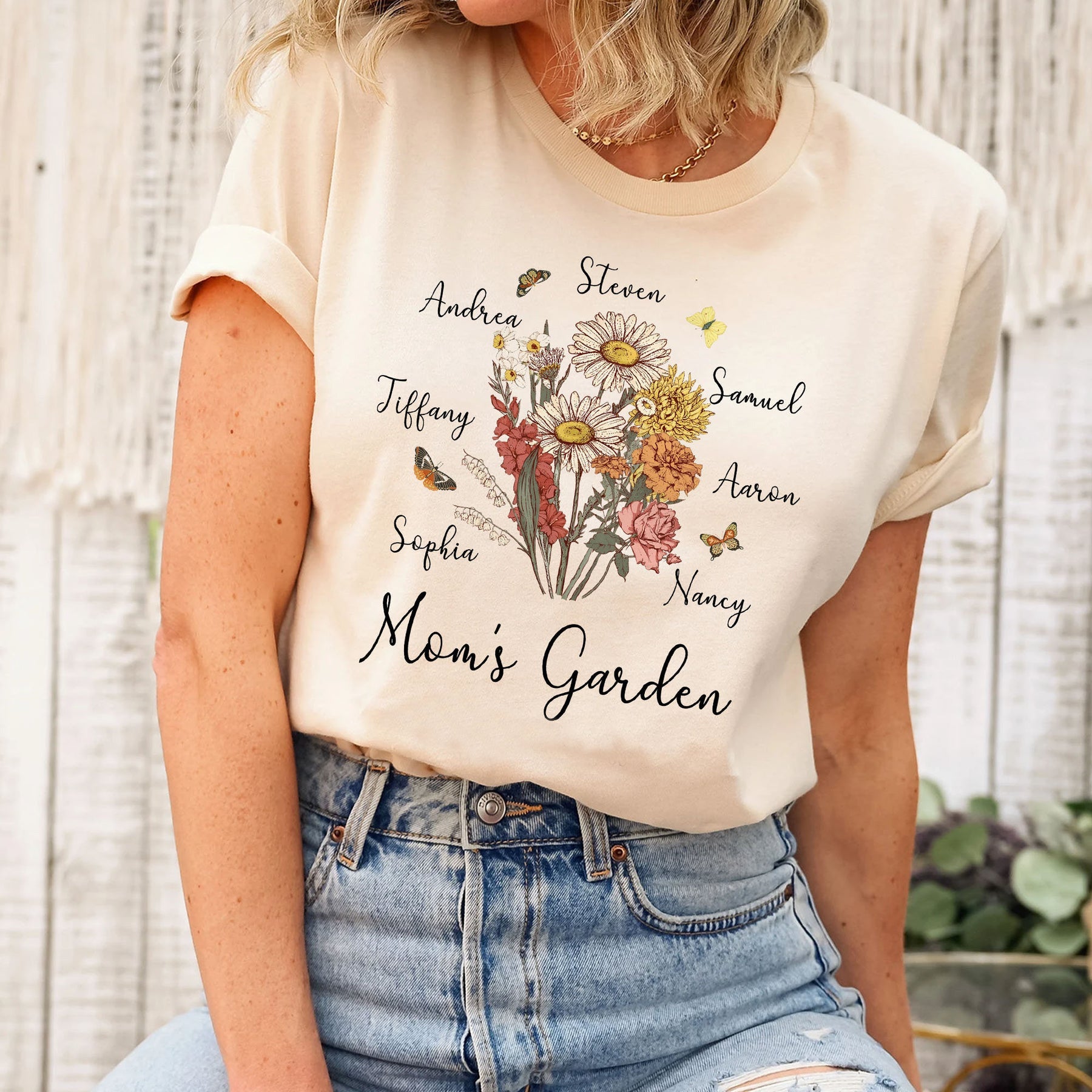 Personalized Mom Shirt, Mom's Garden Shirt, Mother's Day Gifts For Grandma, Mom Gifts, Mom Birthday Gifts, Wildflower Birthday Gifts