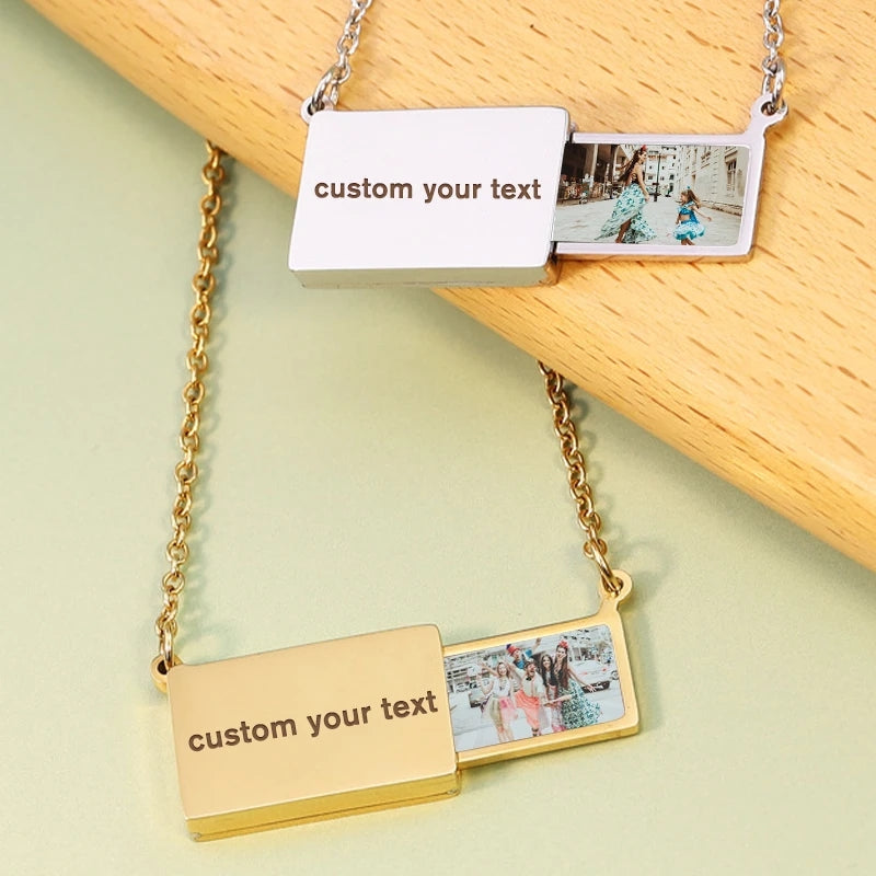 Personalized Photo Envelope Necklace