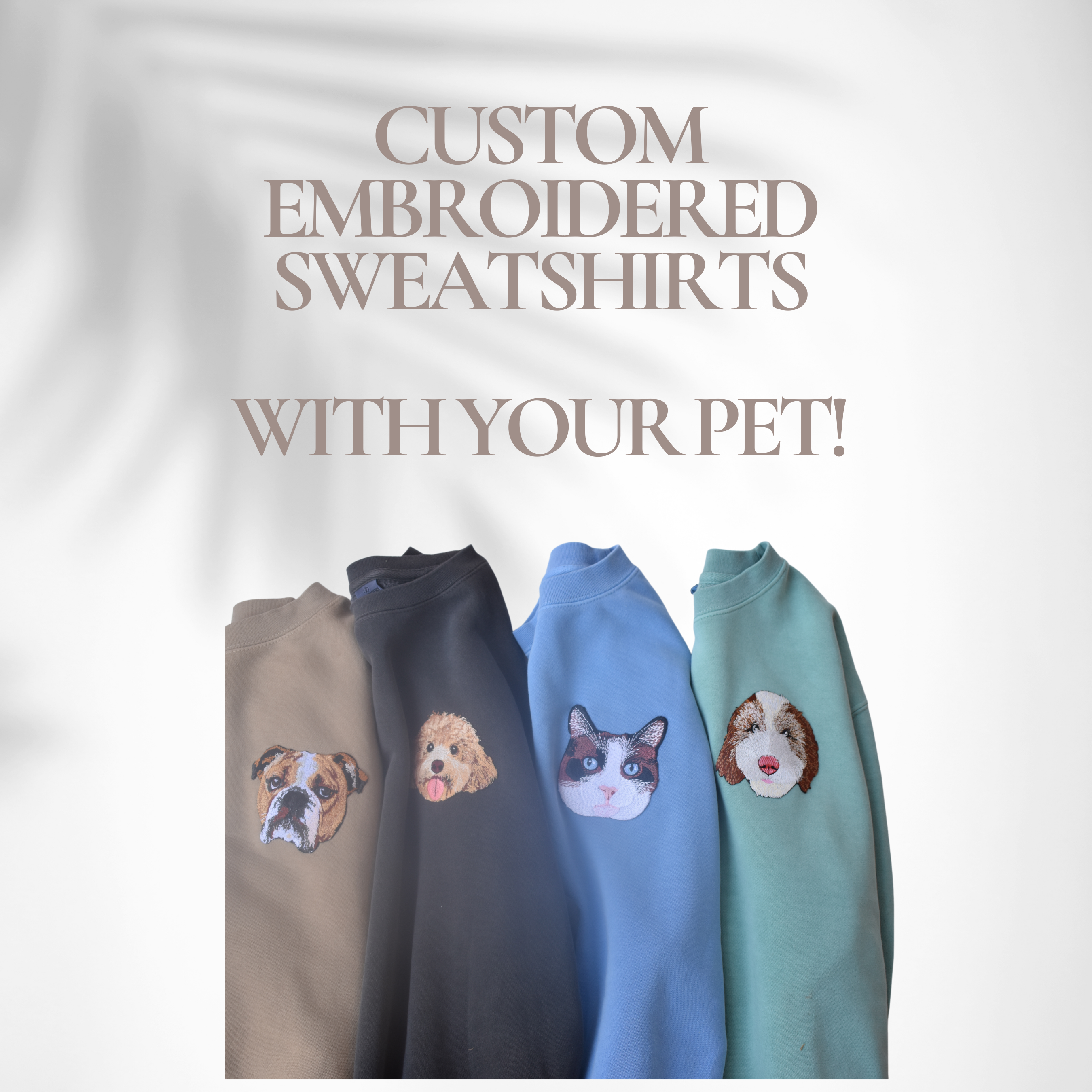 The Custom Embroidered Pet Portrait Patch Sweatshirt