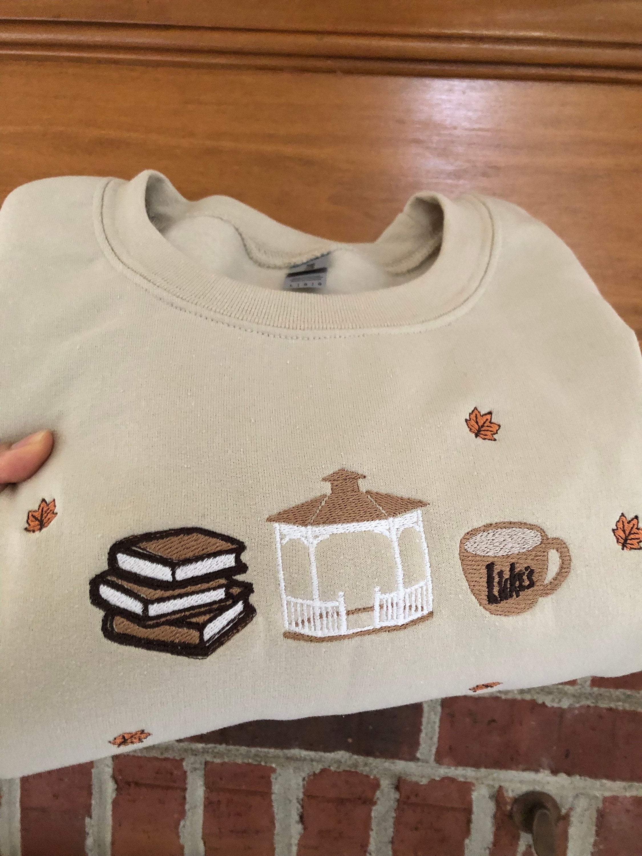 Coffee Fall Embroidered Sweatshirts