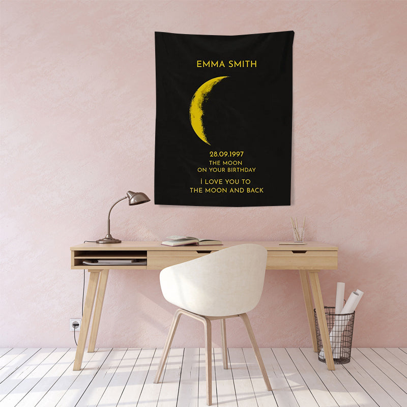 Custom Your Own Moon Phase Tapestry Gift for Him/Her