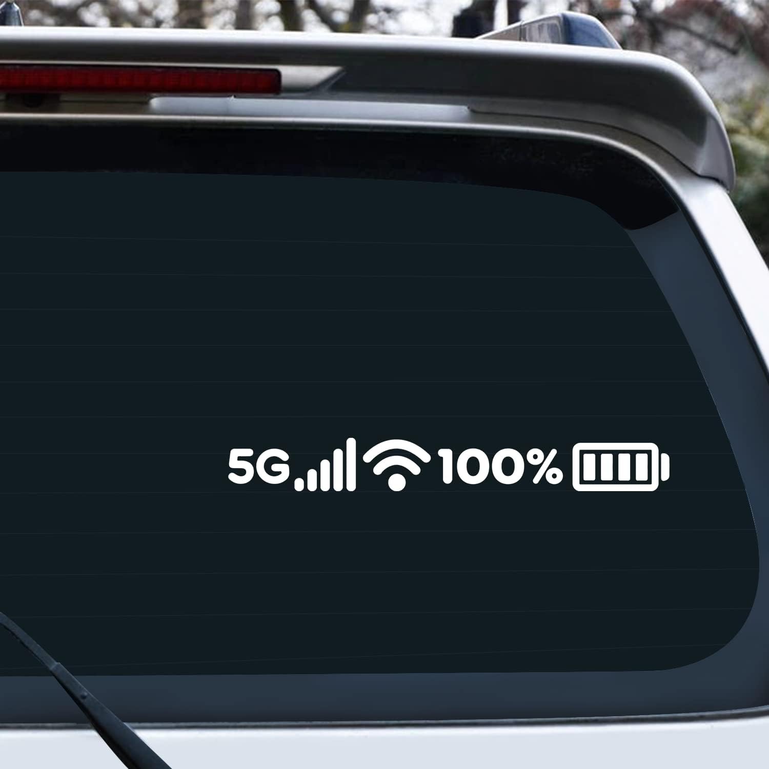 Nouiroy 5G Signal WiFi Full Charge Sign Funny Car Sticker