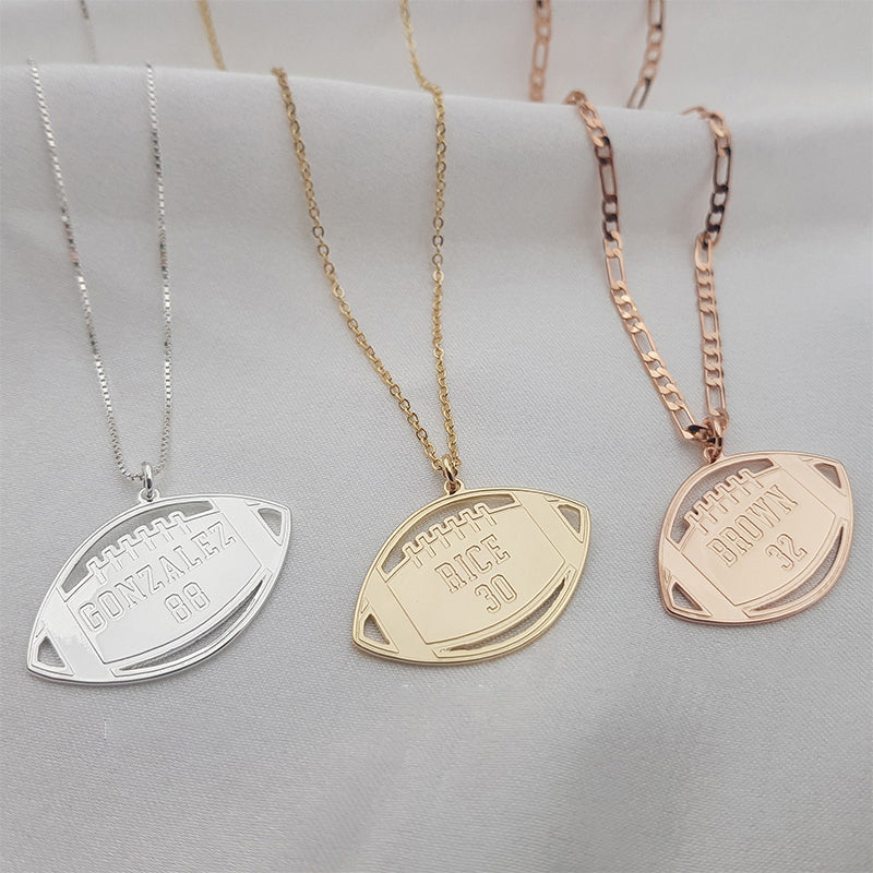 Personalized American Football Necklace