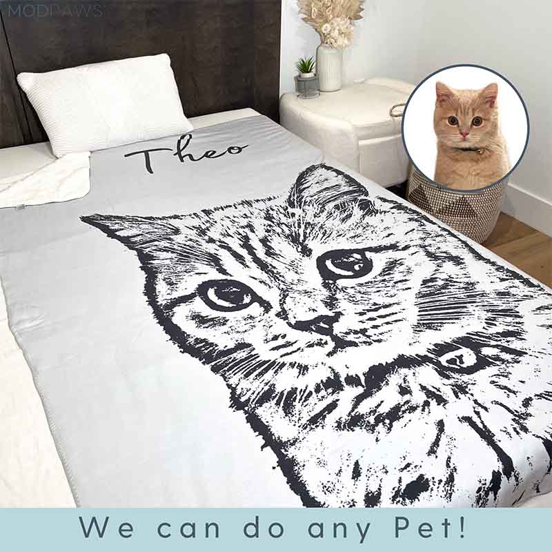 Custom Pet Photo Name Blanket Gift