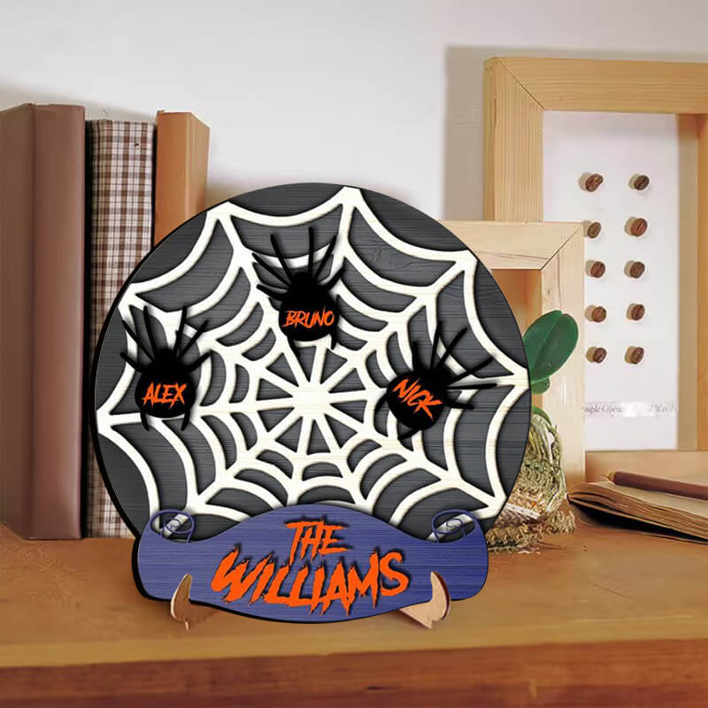 Personalized Halloween Spider Family Sign