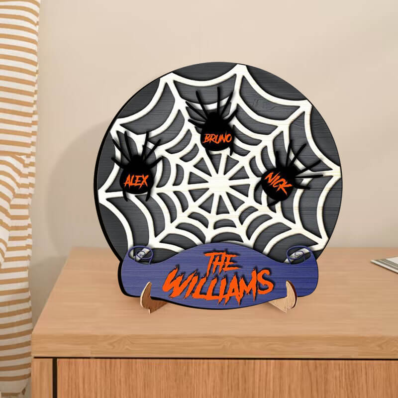 Personalized Halloween Spider Family Sign