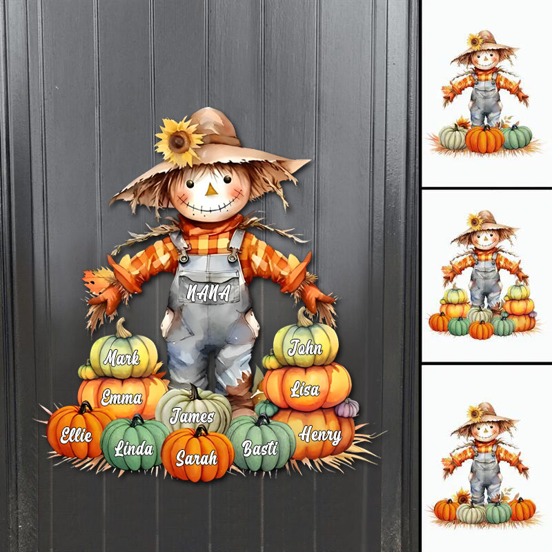 Personalized Fall Scarecrow Name Wooden Sign